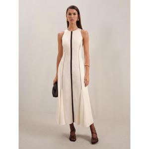 REISS INAYA Craft Stitch Sleeveless Midi Dress